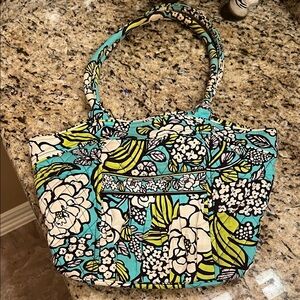 Vera Bradley Floral Tote - Blue, Green, and Cream